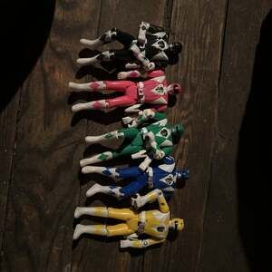 Vintage 1993 Bandai Mighty Morphin Power Rangers Flip Head Action Figures All 5